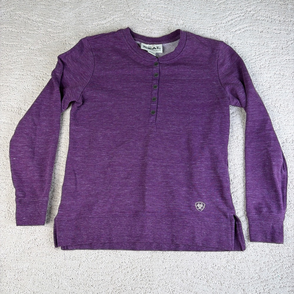 Women's Ariat Size Medium Henley Long Sleeve Pullover Sweatshirt